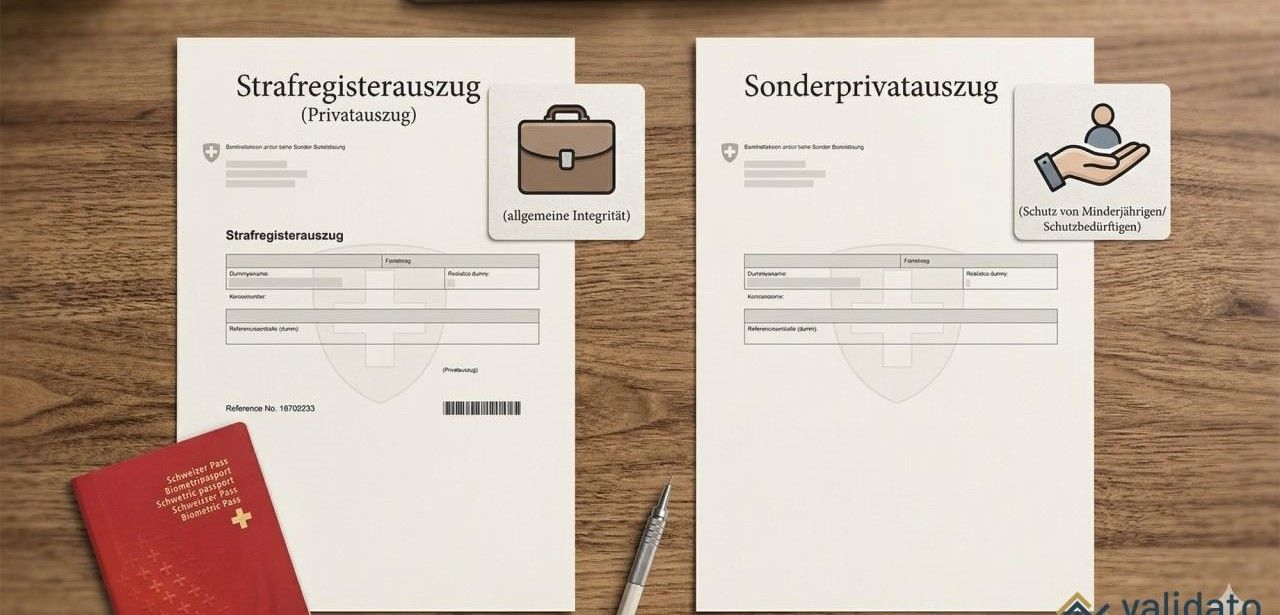 Unvollständiger Schweizer Strafregisterauszug: ausländische Urteile bleiben HR komplett (Foto: Validato AG)